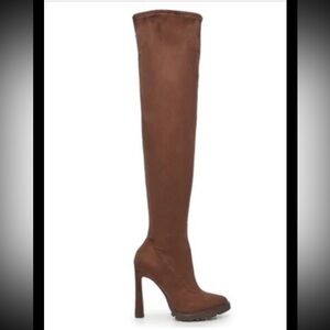 Jennifer Lopez Chic Brown Over-the-Knee Boots